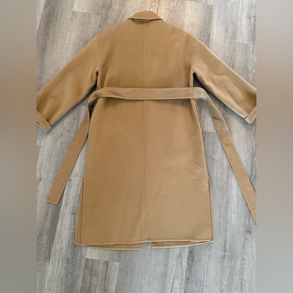 Olive UK Classic Tan Camel Wool Trench Coat with Belt - Picture 12 of 13